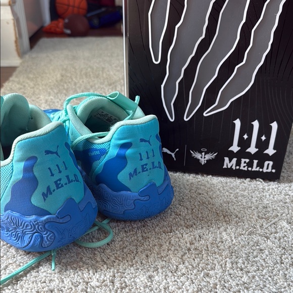 Puma Kids Aqua and Blue Sneakers - Picture 4 of 5